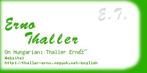 erno thaller business card